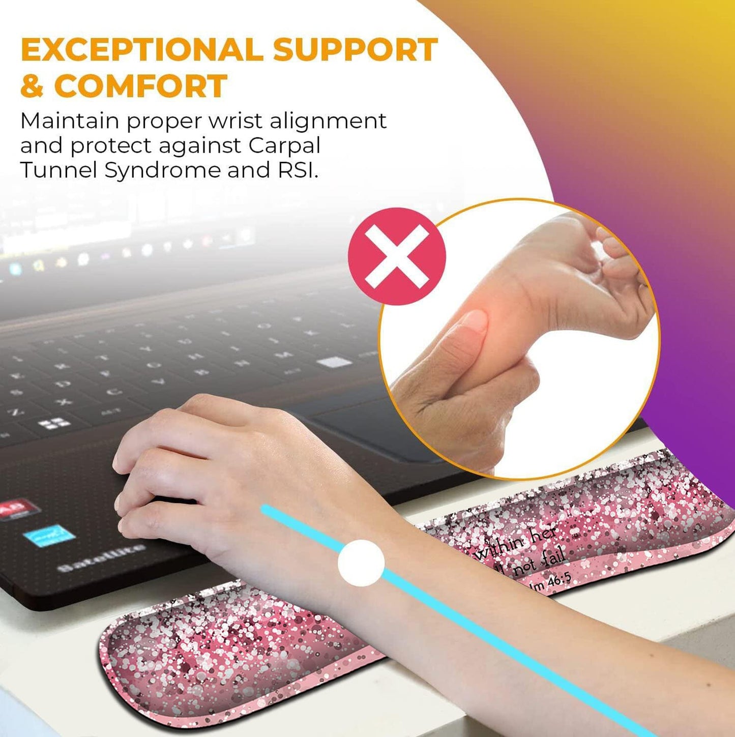 Mouse Pad with Wrist Support, Ergonomic Gel Mouse Pad, Memory Foam Keyboard Wrist Rest Suitable for