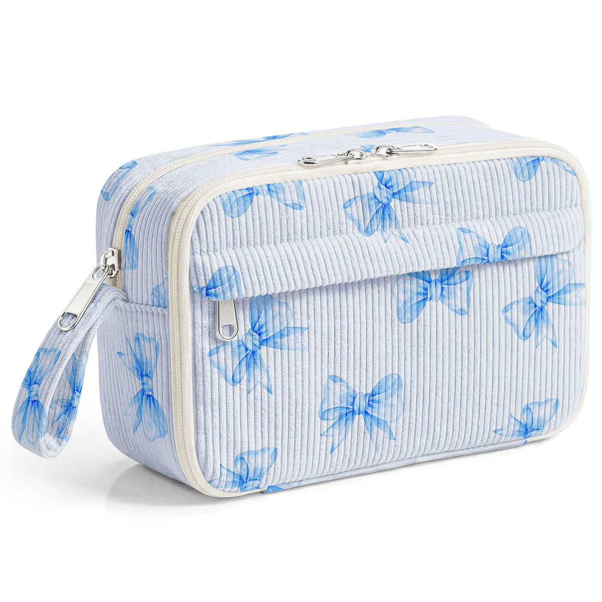 WOBAGMEN Cute Pencil Case,Large Corduroy Zippered Pencil Case Pouch, aesthetic Pencil Bag with