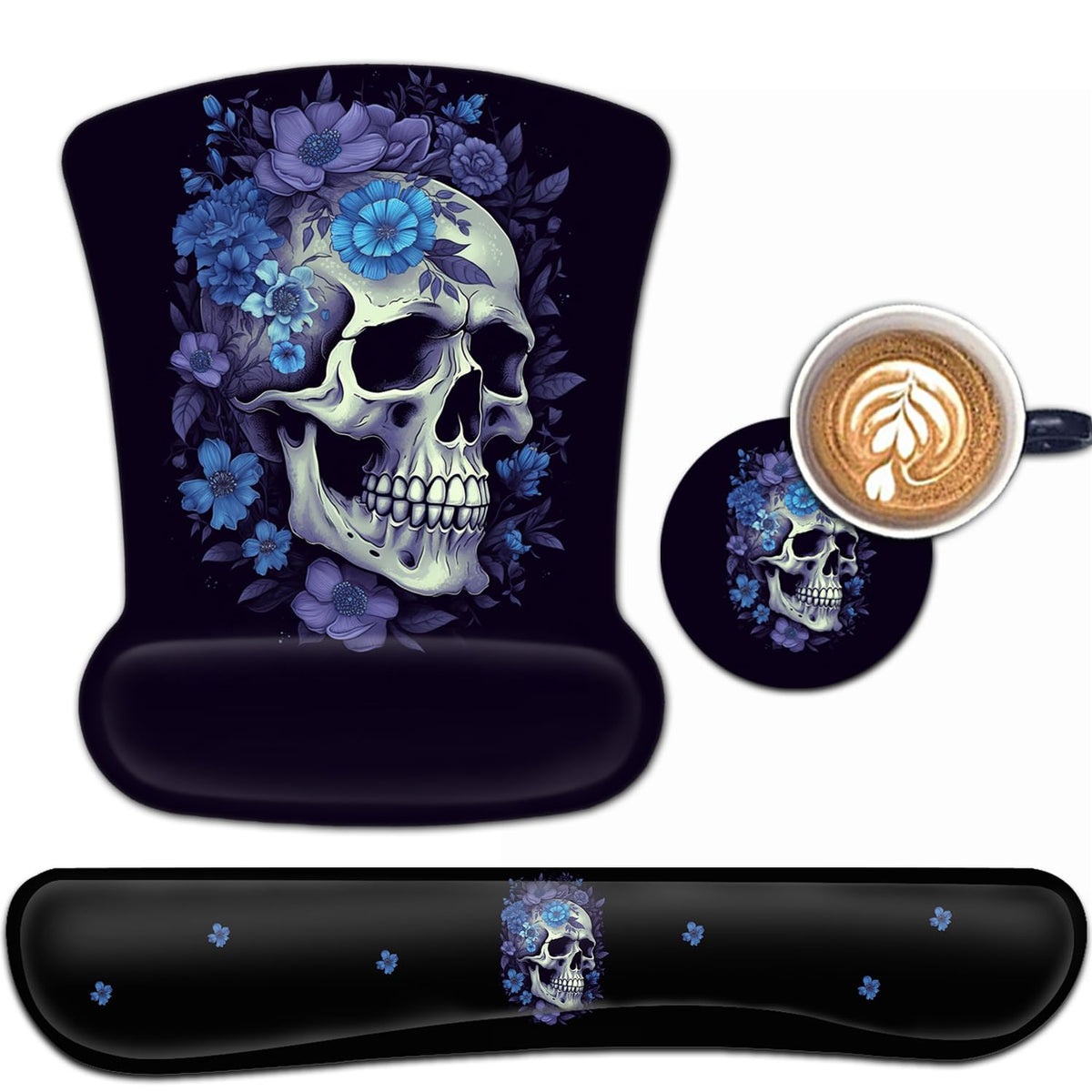 Keyboard Wrist Rest and Mouse Pad Wrist Support Set, Ergonomic Gel Mouse Pad Wrist Rest with