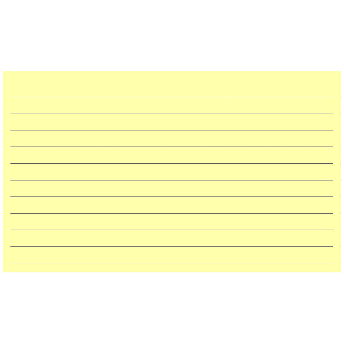 Colonial Cards: 150 Color Cardstock 3" x 5" Index Cards, Light Yellow, Lined Landscape Format
