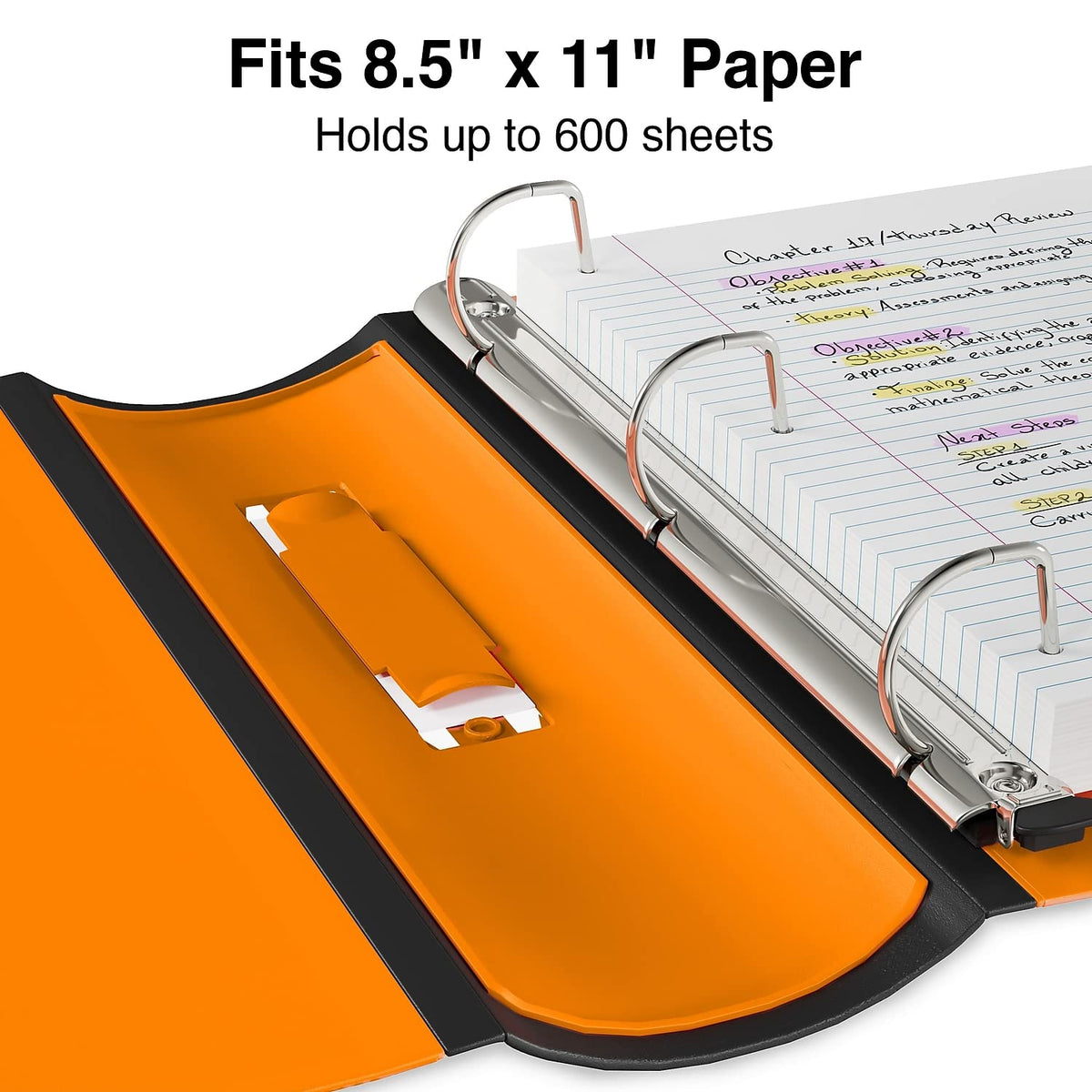 Staples Better Binder, 3 Inch 3-Ring, Orange, Locking Rings, 2-Pk