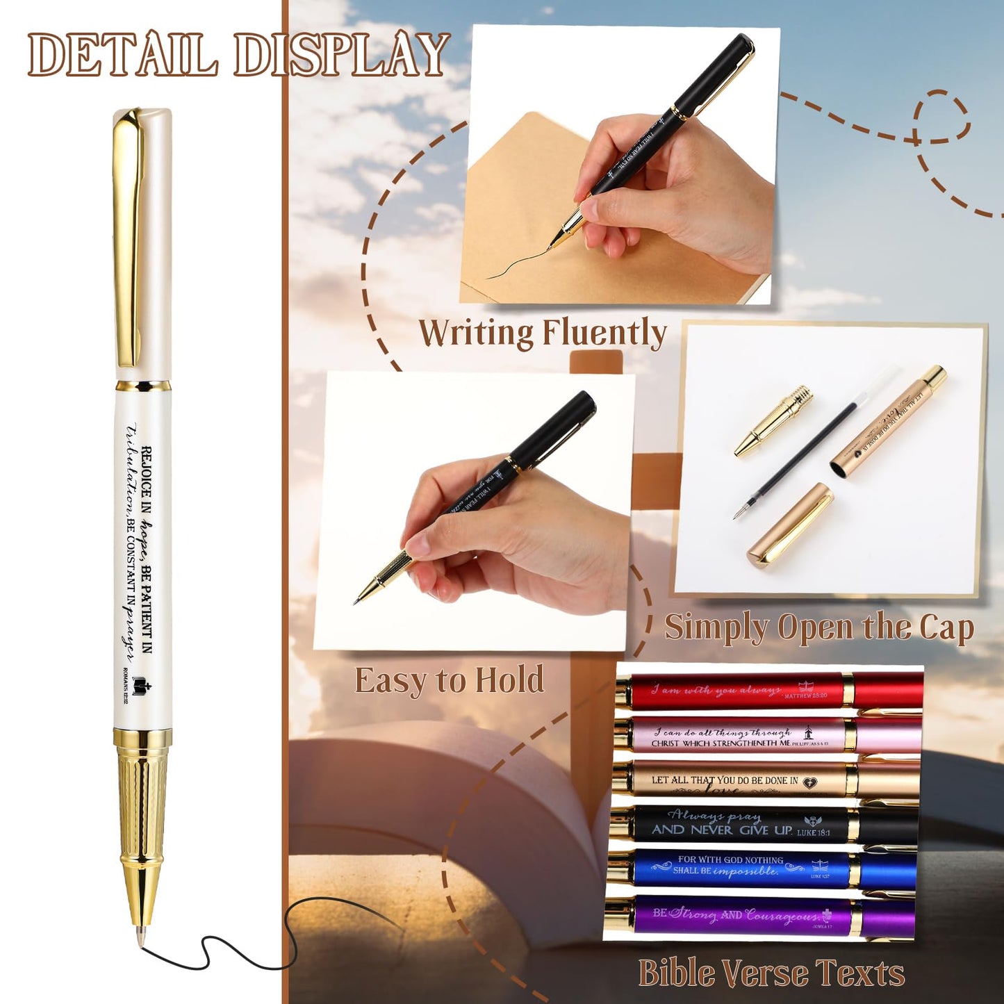 Fuutreo 30 Pcs Bible Verse Pens Bulk Christian Gifts Ballpoint