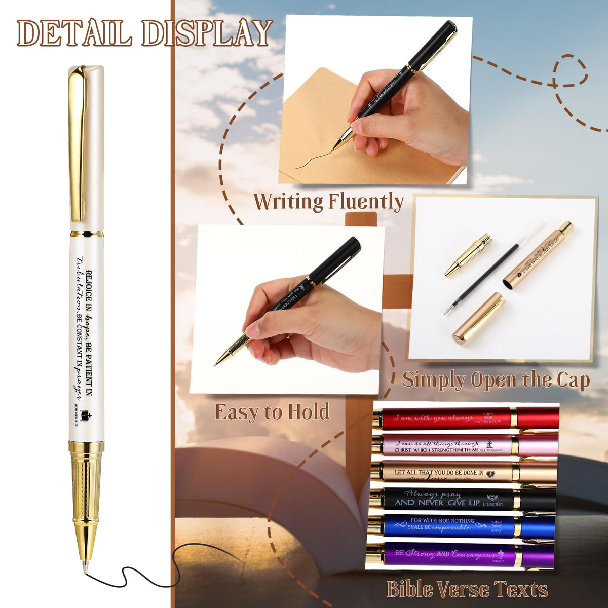 Fuutreo 30 Pcs Bible Verse Pens Bulk Christian Gifts Ballpoint