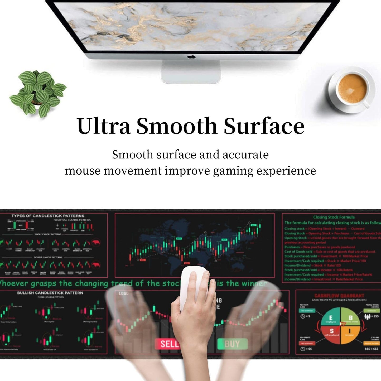 Sigouyinei Extra Large Desk Pad 31.5x12in Office Gaming Non-Slip Mouse Pad