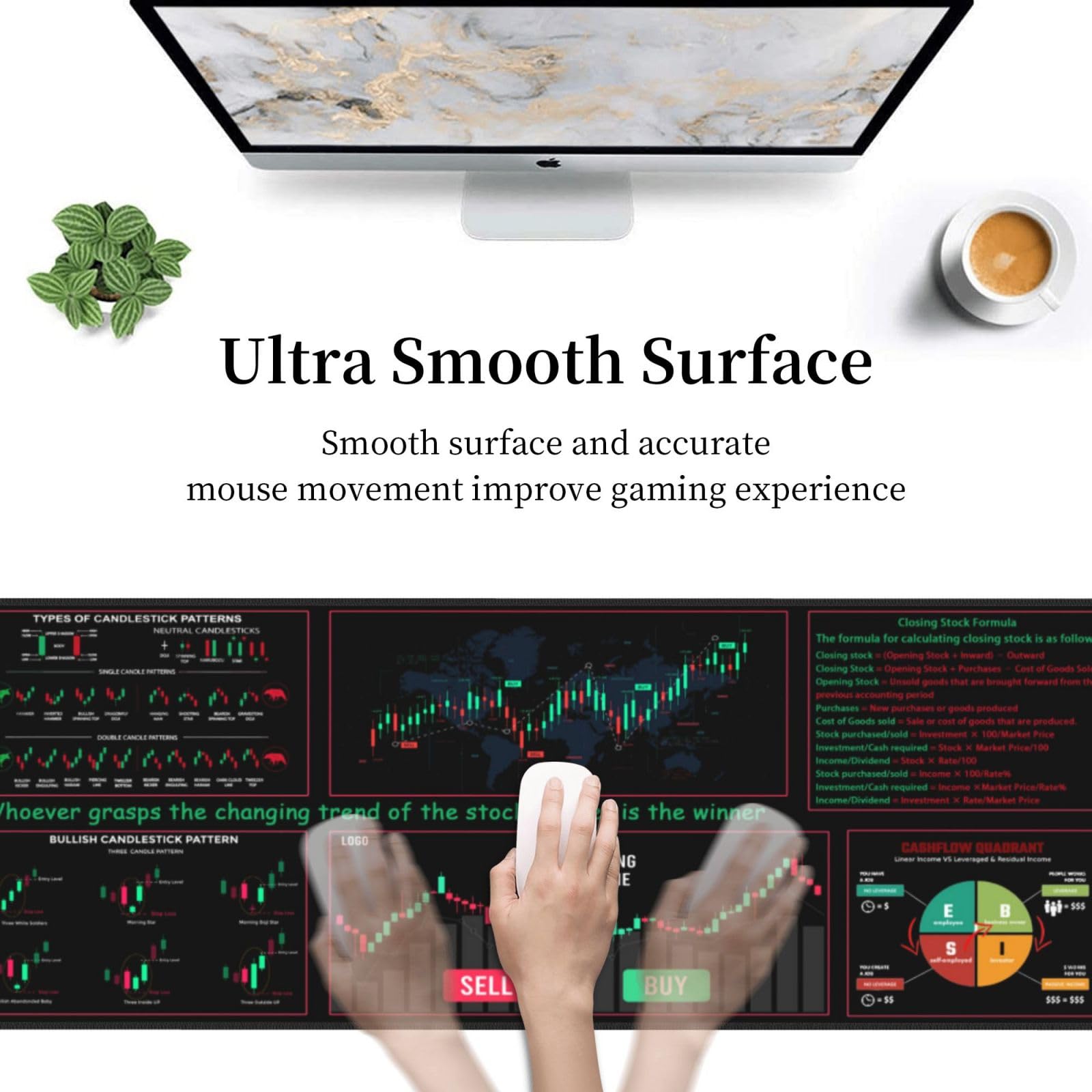 Sigouyinei Extra Large Desk Pad 31.5x12in Office Gaming Non-Slip Mouse Pad