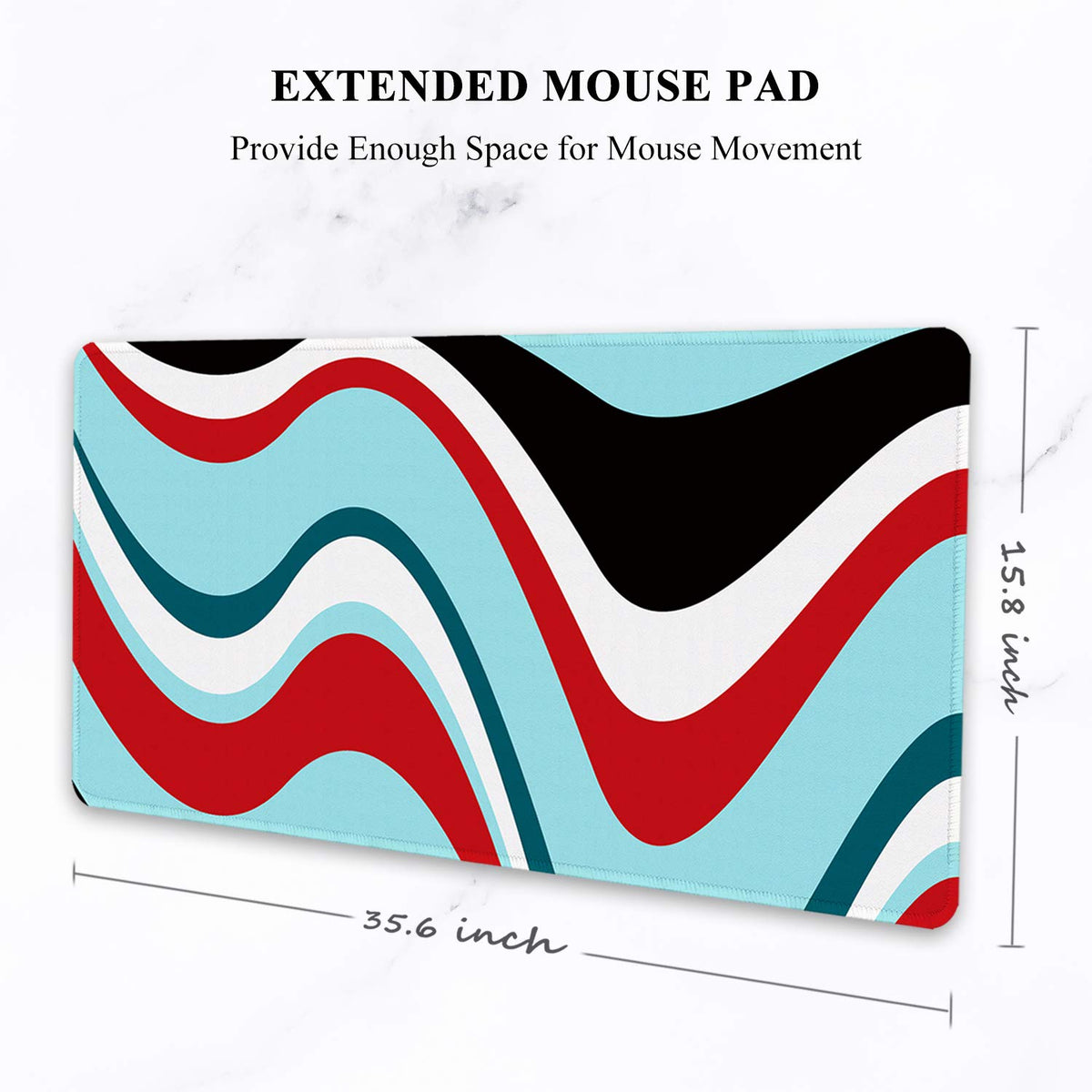 Auhoahsil Large Mouse Pad, Full Desk XXL Extended Gaming Mouse Pad 35" X 15", Waterproof Desk Mat