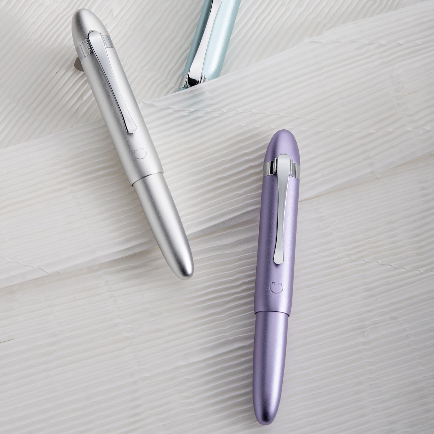 HONG DIAN M1 Fountain Pen Extra Fine Nib, Silver & Submarine Shape Aluminium Short Mini Pocket