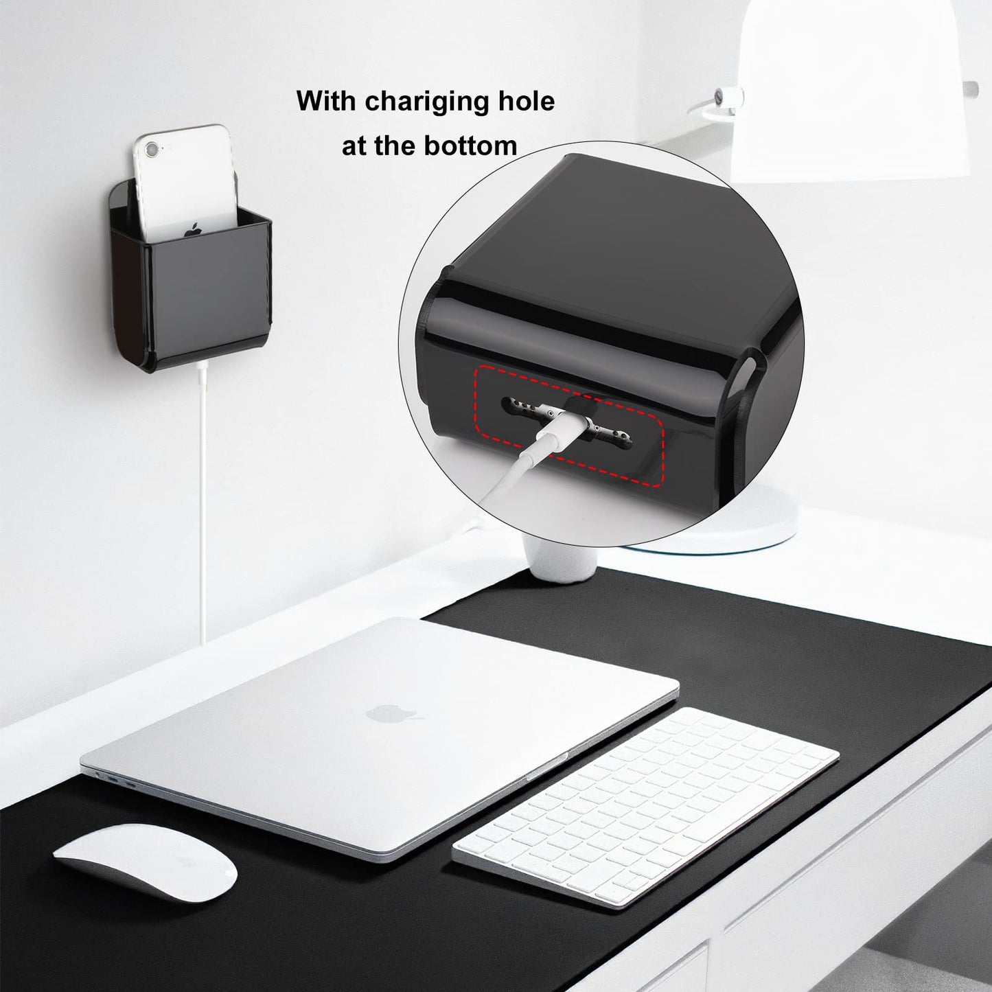 Cosmos Pack of 2 Acrylic Remote Control Holder Adhesive Wall Mount Phone Holder Wall Mount