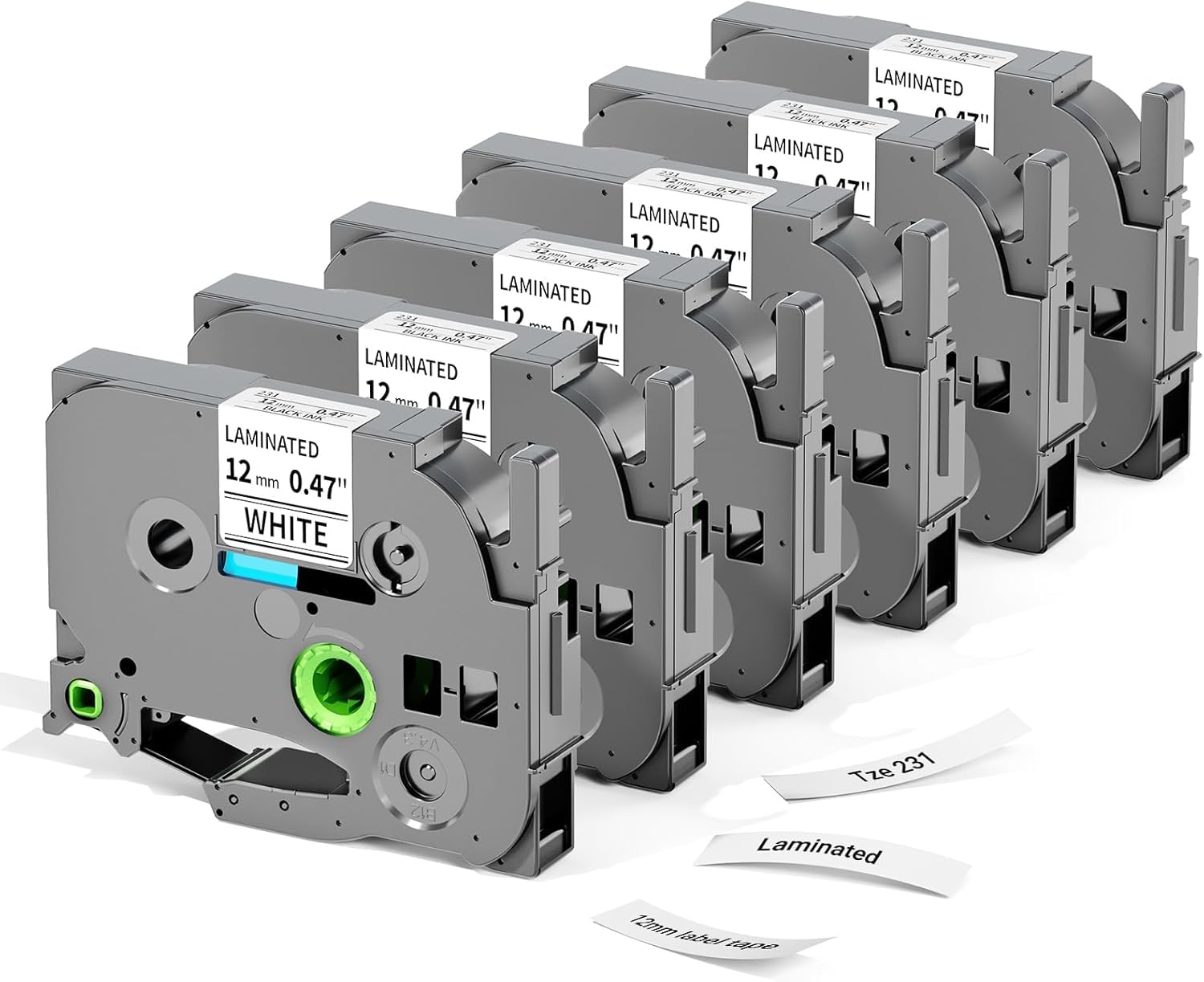 12mm 0.47" 1/2in TZ Label Maker Tape Refill Compatible with Brother TZe-231