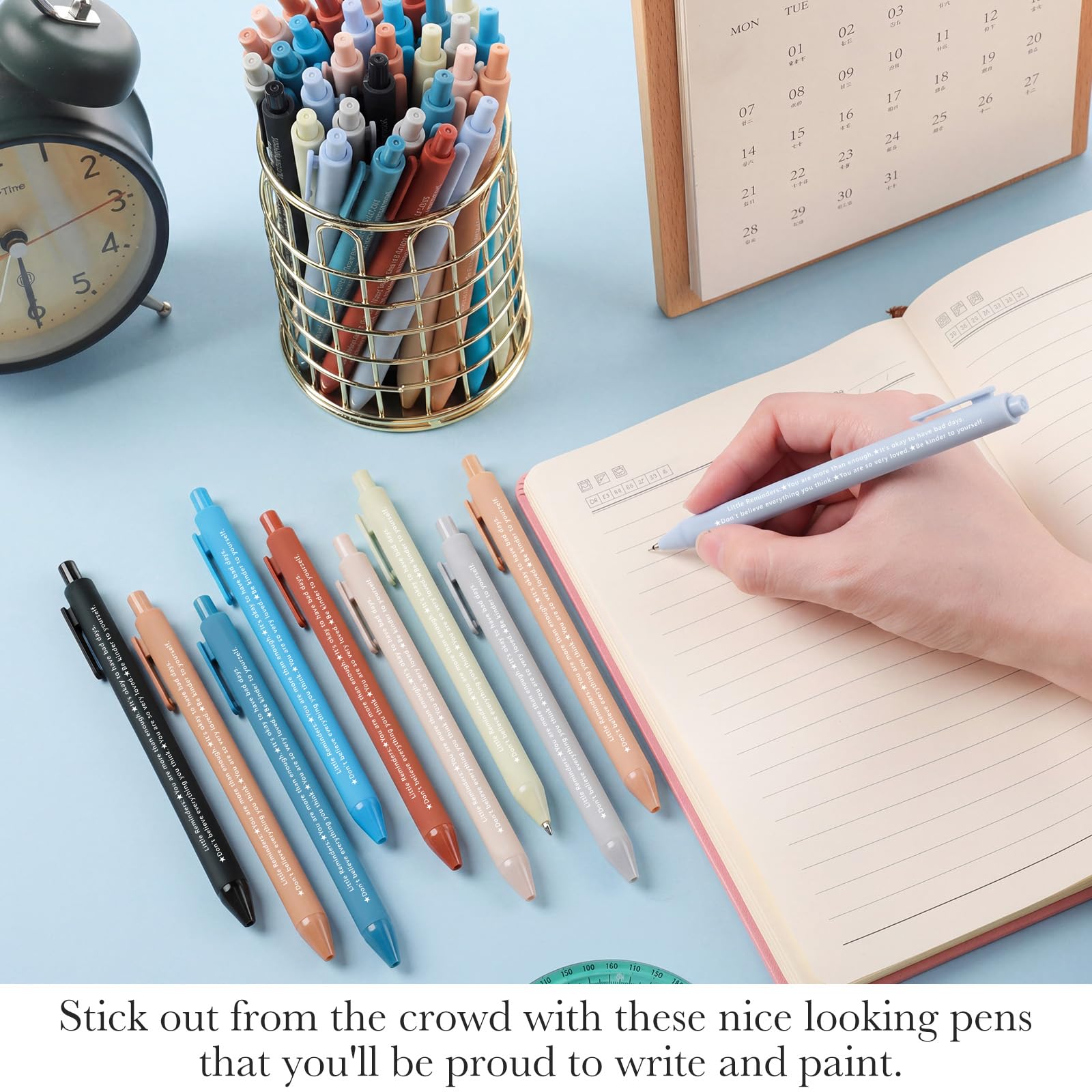 Crtiin 50 Pcs Gel Ink Pens Motivational Pen for Coworkers Students Inspirational Pens Bulk Smooth