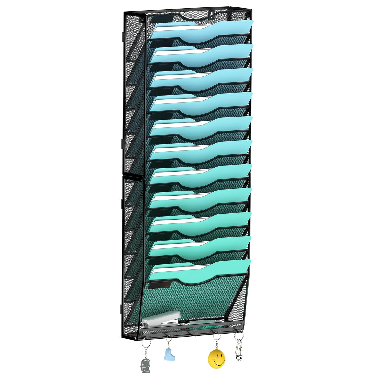 Gawerk 13-Tier Wall File Organizer Hanging Wall File Holder Wall Mount Paper Folder Organize