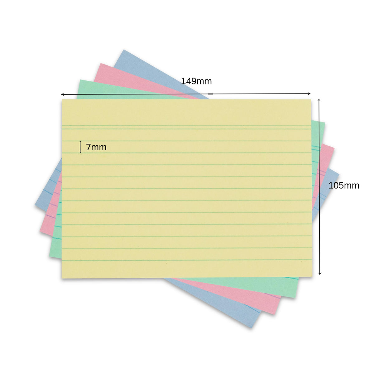 Herlitz A6 Flash Cards – Pack of 200, Lined Revision Cards in Assorted Colours for Studying