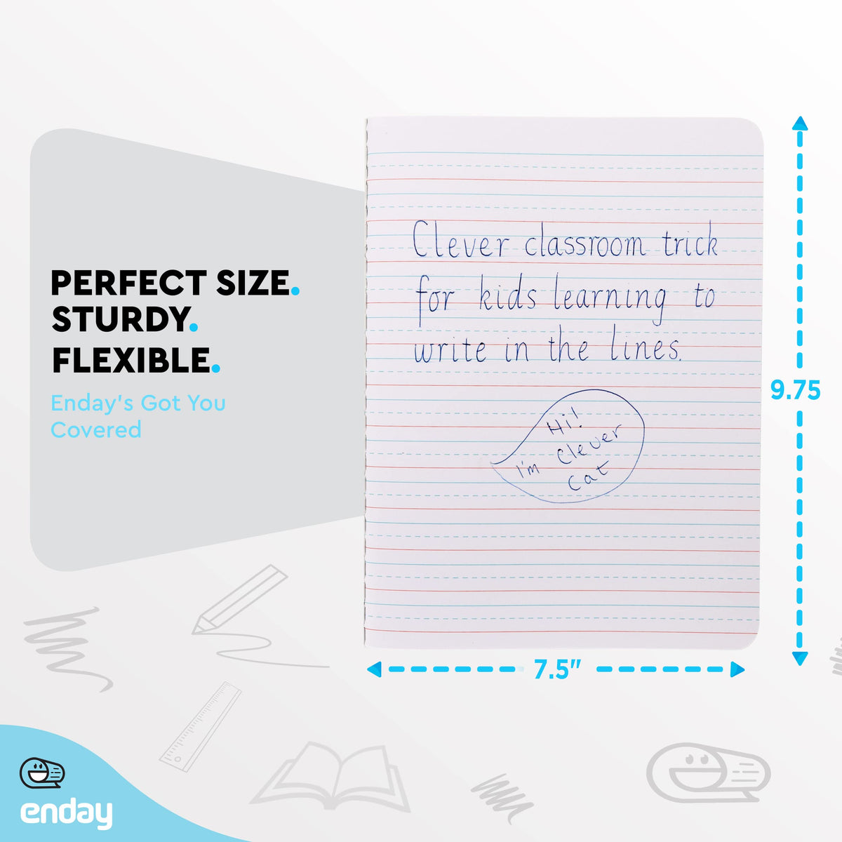 Enday Primary Composition Notebook K-2, Primary Ruled Composition Book, Primary Composition