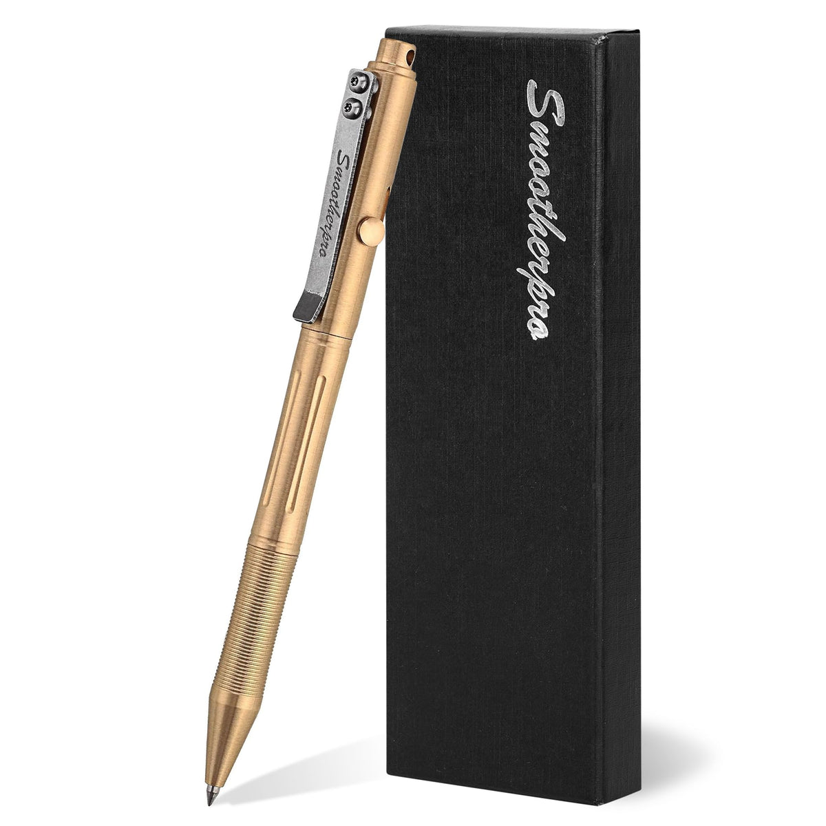 SMOOTHERPRO Solid Brass Bolt Action Pen, Compatible with Pilot G2 Refill