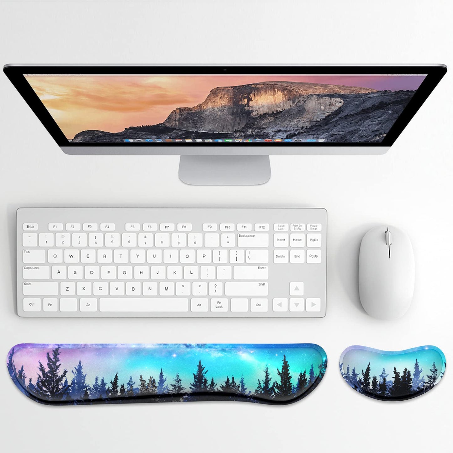 Dapesuom Enlarge Keyboard Wrist Rest, Memory Foam Wrist Cushion for Desk Mats Support, Cute Typing