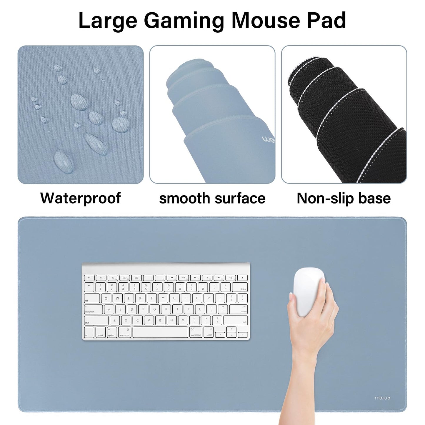 MOSISO Keyboard Mouse Pad Set, Large Gaming Mousepad&Keyboard Wrist Rest