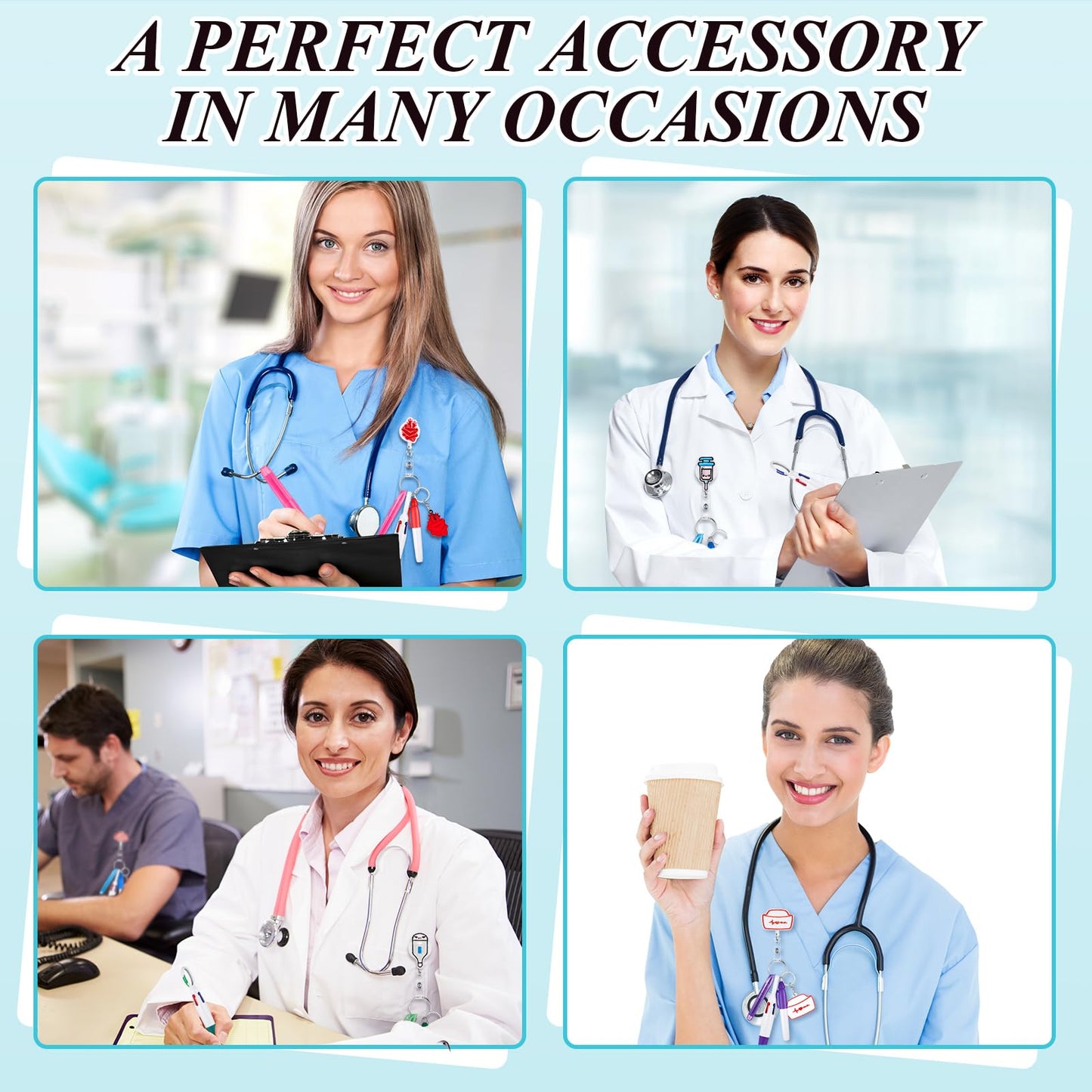 Henoyso Nurse Badge Reel Bulk,54 Pcs,Stylish