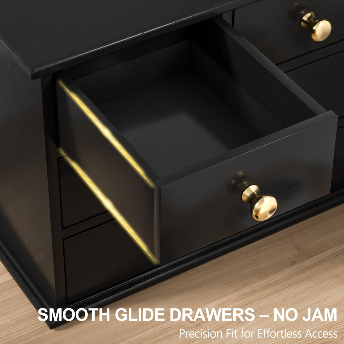 Oak Desk Organizer with Drawers, Durable Wooden Desktop Storage Box
