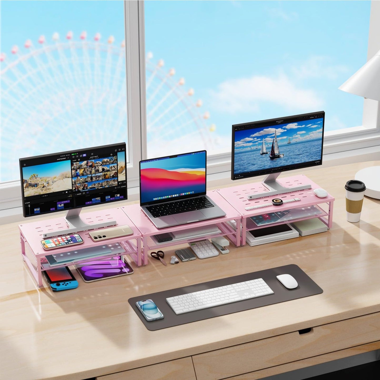 gianotter 2-Tier Metal Monitor Stand Riser