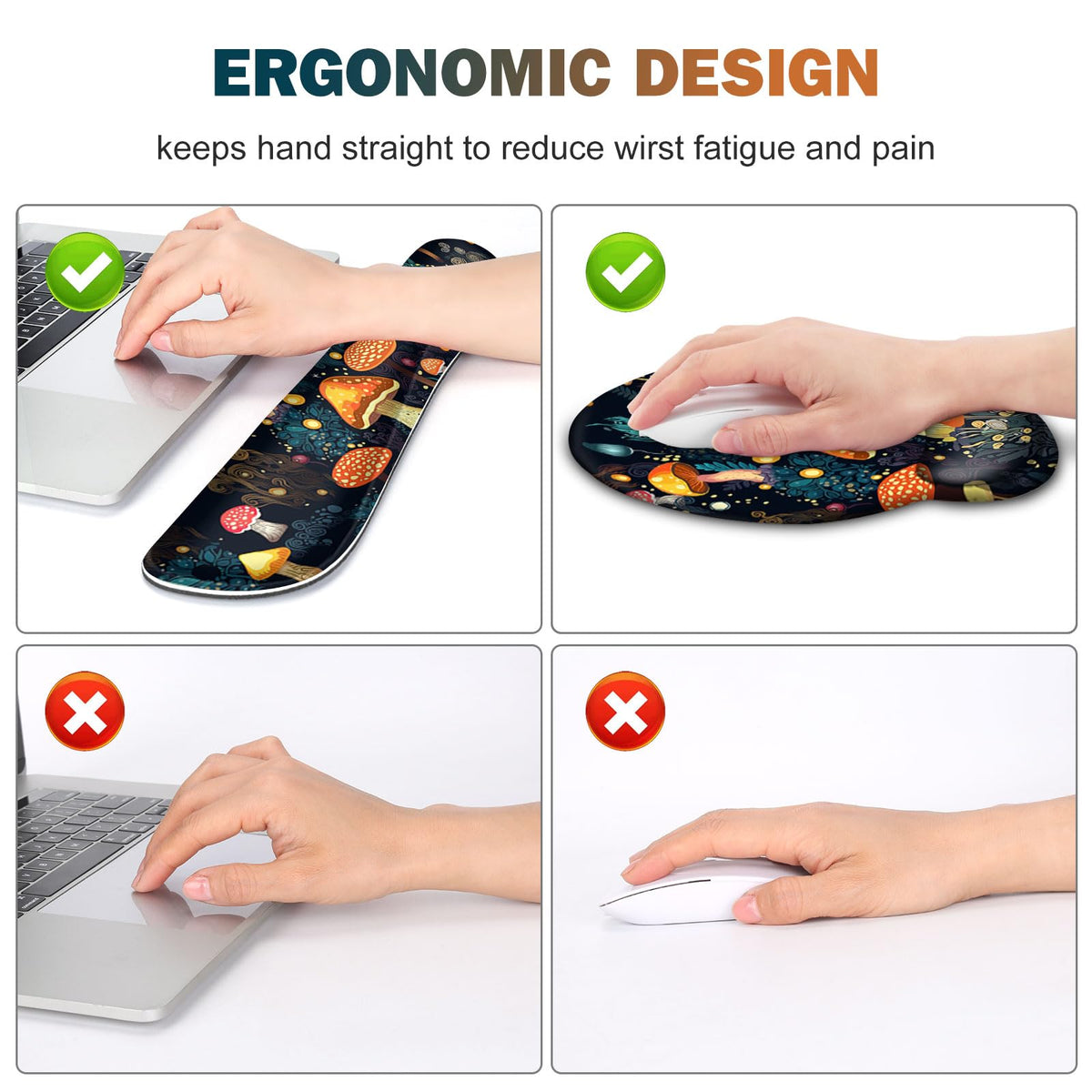Gaming Mouse Pad, Large Desk Mat Cute Desk Pad Protector, 4in1 XXL Mousepad