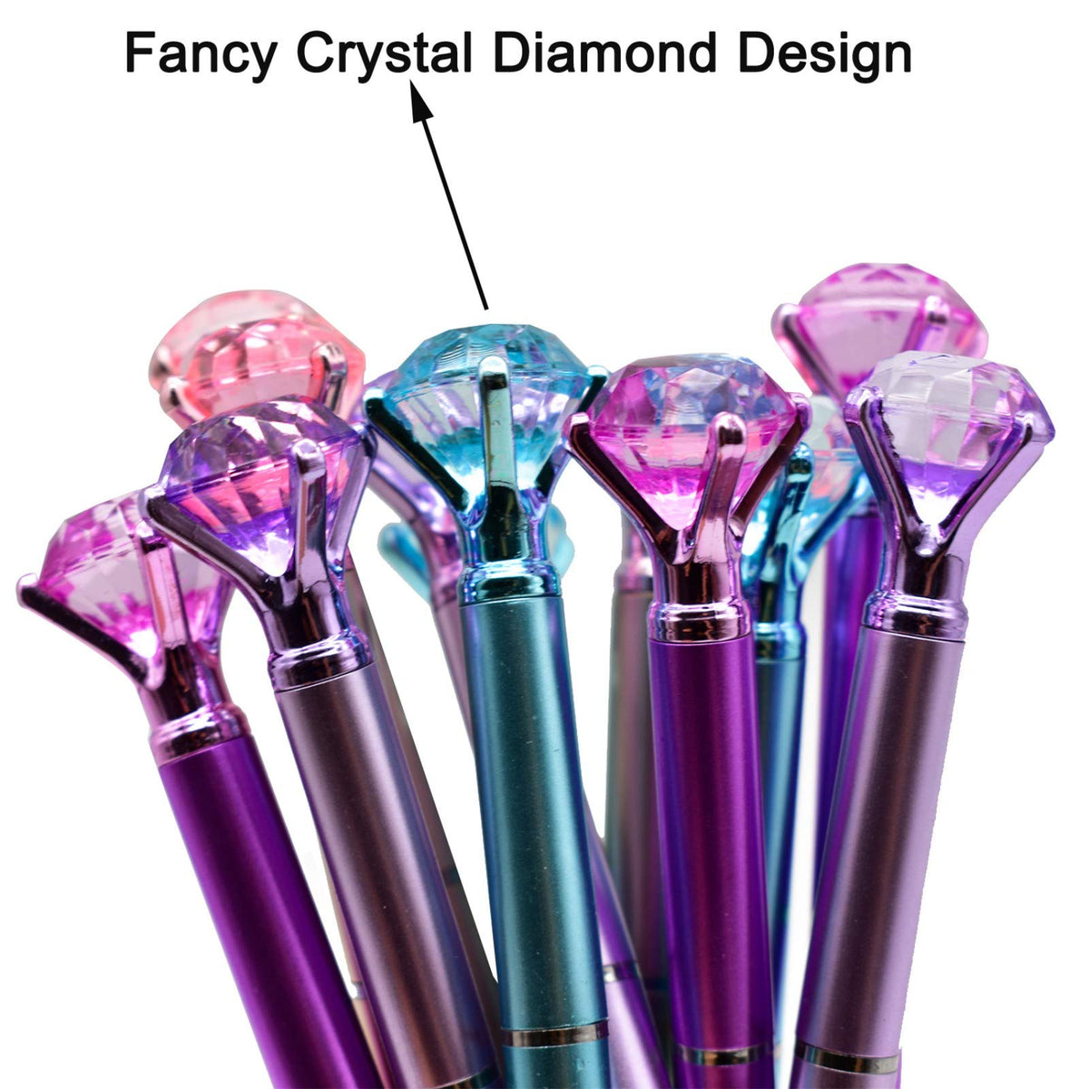 Maydahui 24 PCS Diamond Ballpoint Pen Black Ink Retractable Crystal Jewel