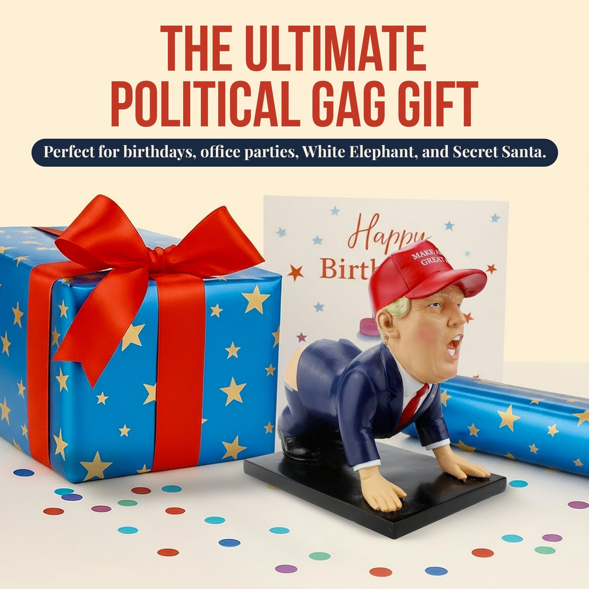 Donald Trump Pen Holder - Donald Trump Merchandise. Funny Gifts for Men, White Elephant Gifts for