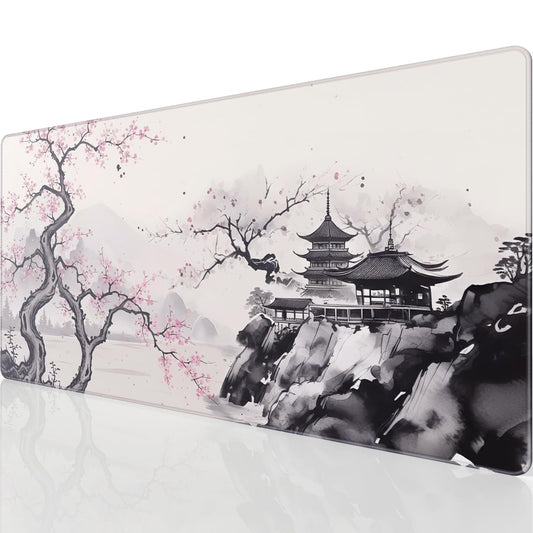 KTRIO Large Gaming Mouse Pad, Desk Mat, 31.5 x 15.7 in, Zen Sakura, XXL