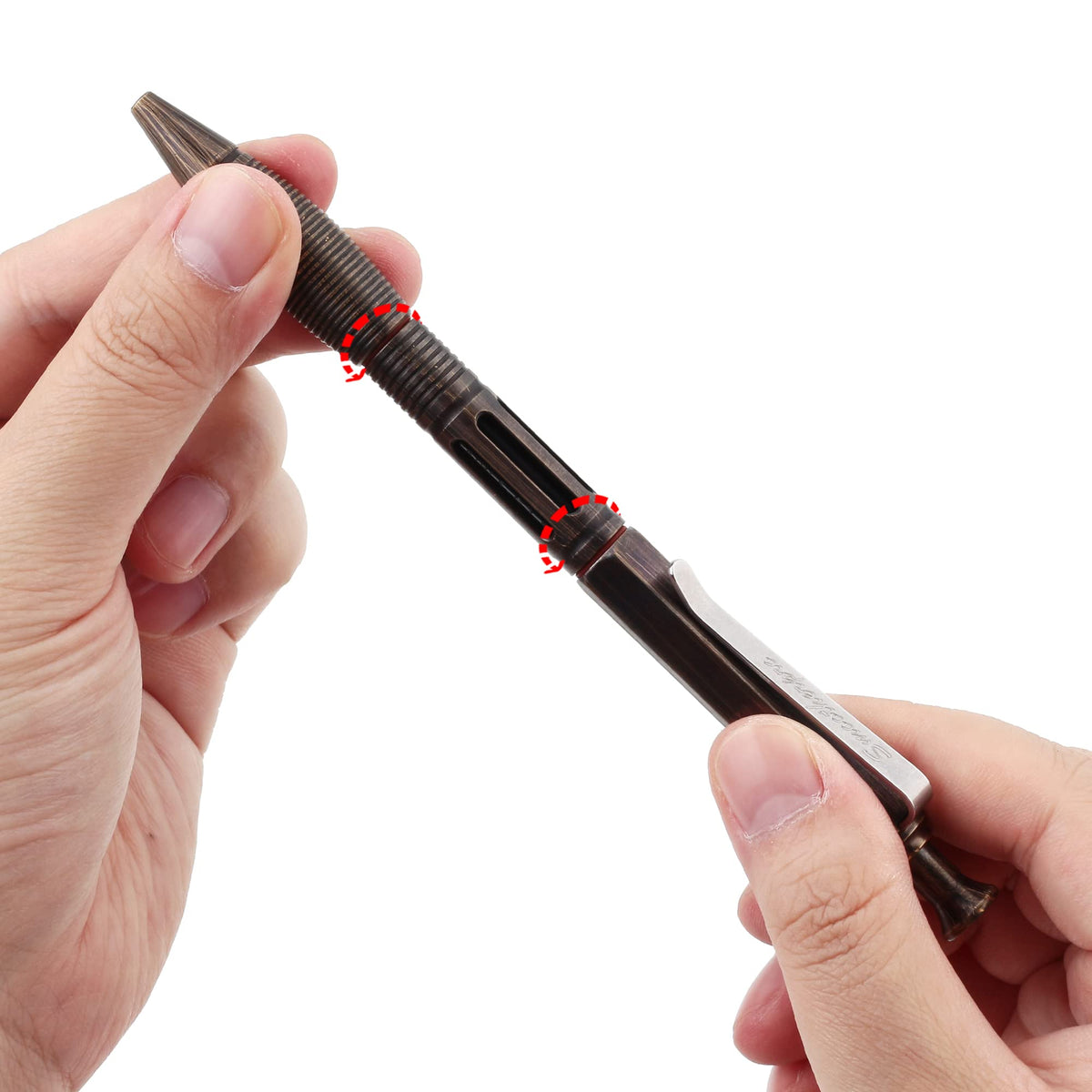 SMOOTHERPRO Solid Brass Click Pen Compatible with Pilot G2 Refill