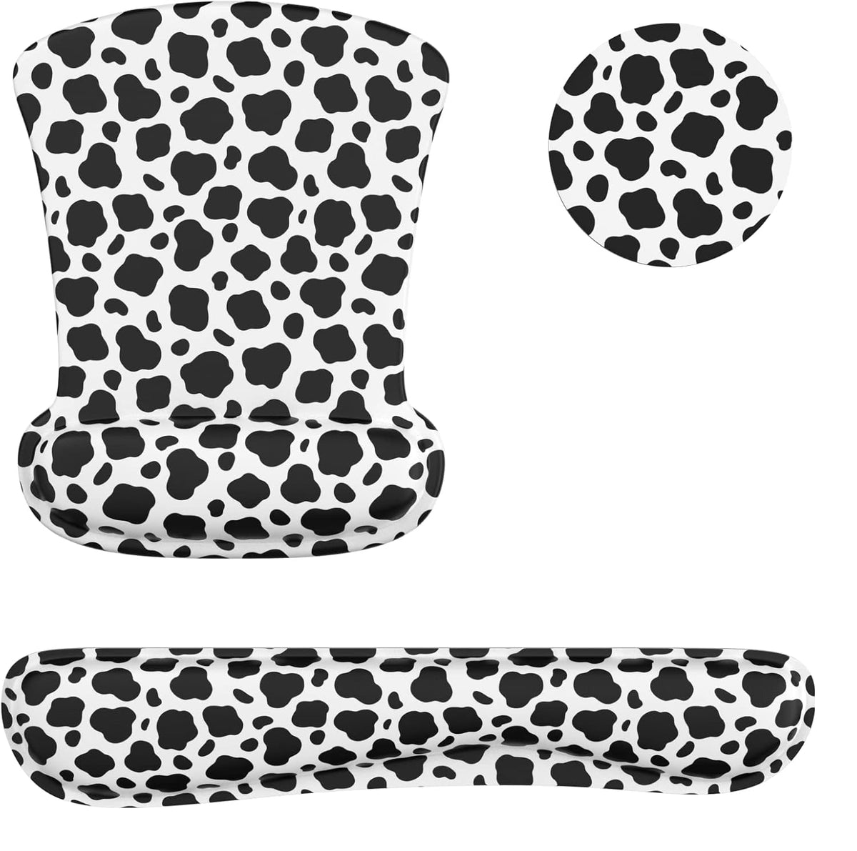 Wrist Rest Support Ergonomic Gel Mouse Pad & Memory Foam Keyboard Set Non-Slip Rubber PU Base Easy