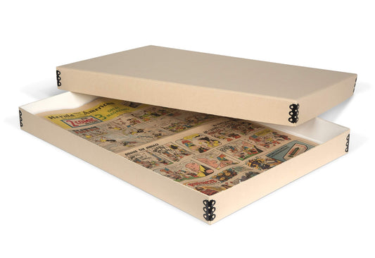 Gaylord Archival Tan Newspaper Preservation Box - 22 3/4W x 30 7/8L x 2 7/8" H