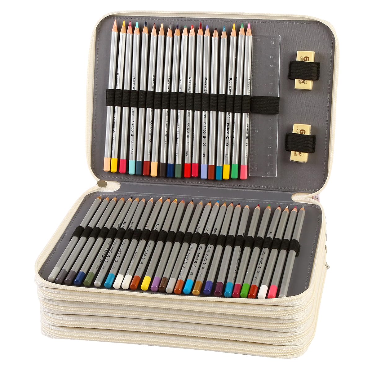 Lbxgap 250 Slots Colored Pencil Case Organizer, 5 Layer Bag