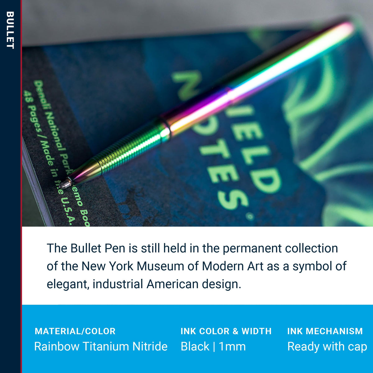 Fisher Space Pen Supernova Rainbow Titanium Nitride Ballpoint Bullet Pen