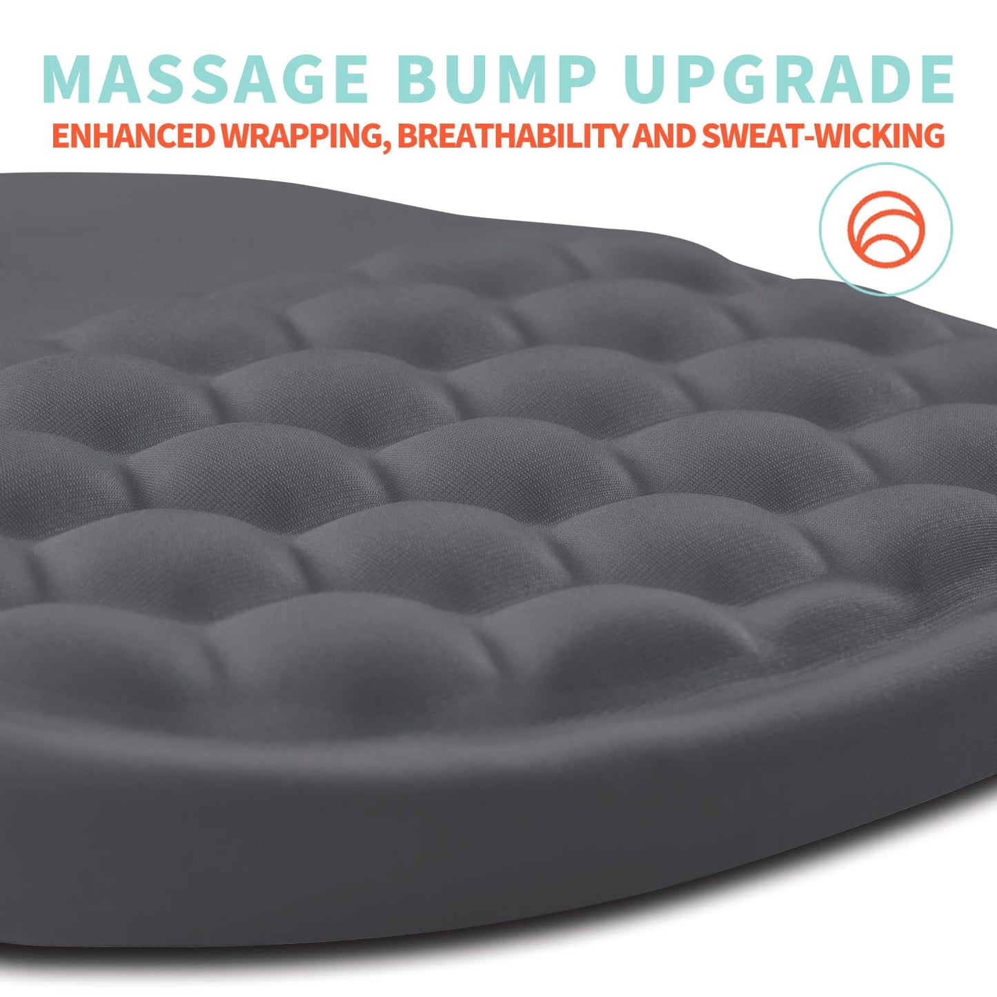 Kuosgm Ergonomic Mouse Pad Wrist Support with Memory Foam Massage Bulge, Carpal Tunnel Pain Relief
