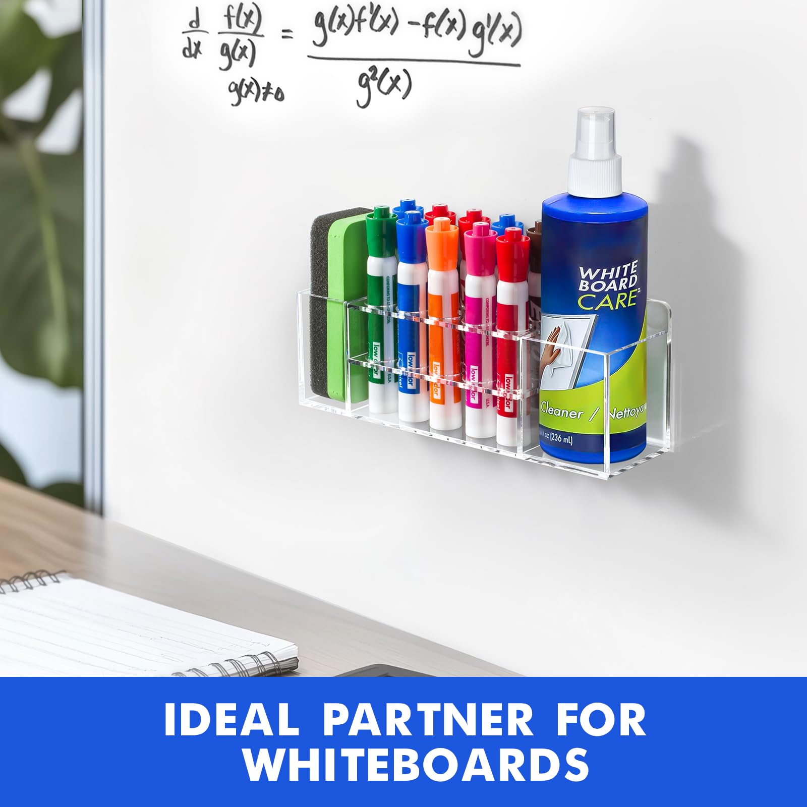 Banafich Wall Mounted Magnetic Dry Erase Marker Holder for White Board