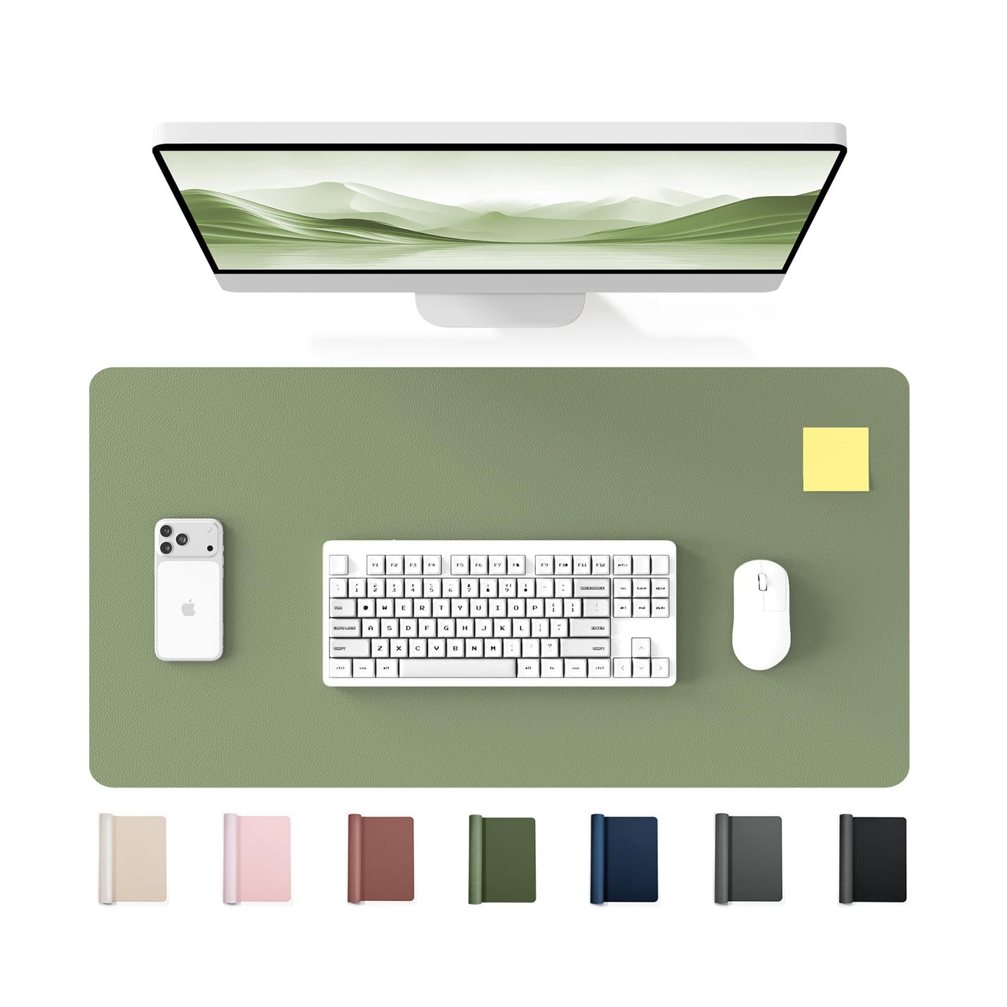 YSAGi 35.4" x 17" Large PU Leather Desk Mat for Keyboard and Mouse - Waterproof Non-Slip Desk Pad