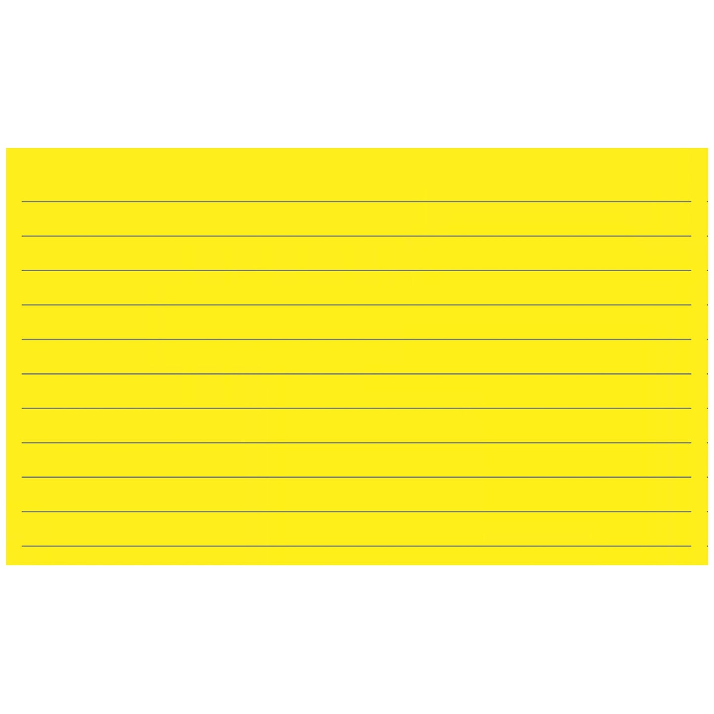 Colonial Cards: 150 Color Cardstock 3" x 5" Index Cards, Yellow, Lined Landscape Format