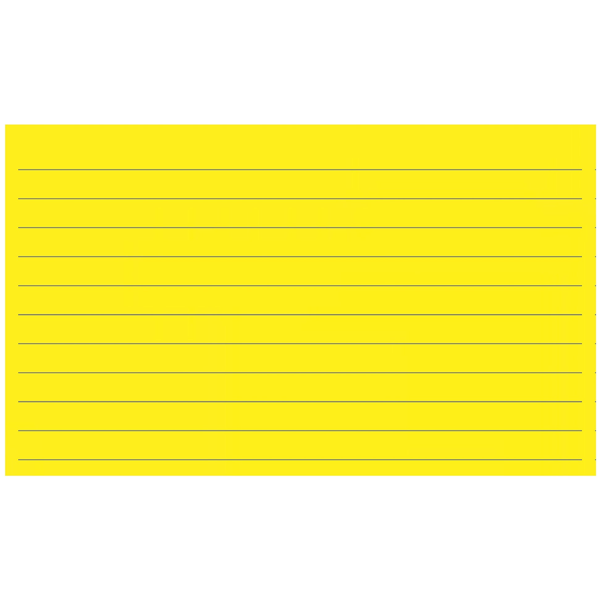 Colonial Cards: 150 Color Cardstock 3" x 5" Index Cards, Yellow, Lined Landscape Format