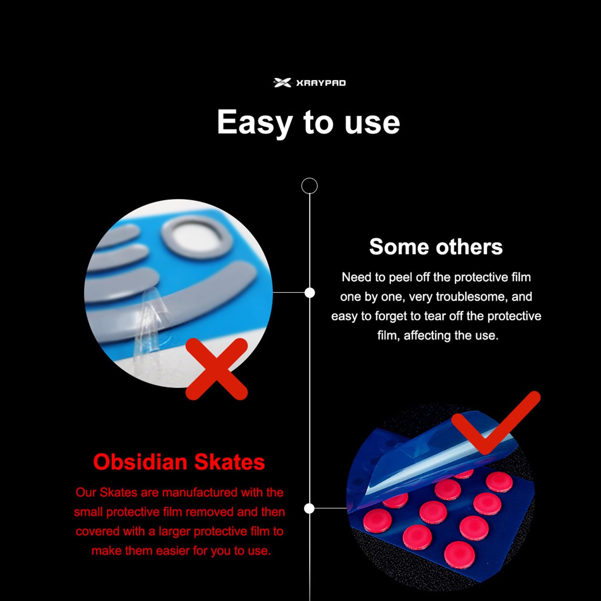 X-Raypad Jade Speed Mouse Skates, Offers Excelent Wear Resistance, Speed & Control Abrasion