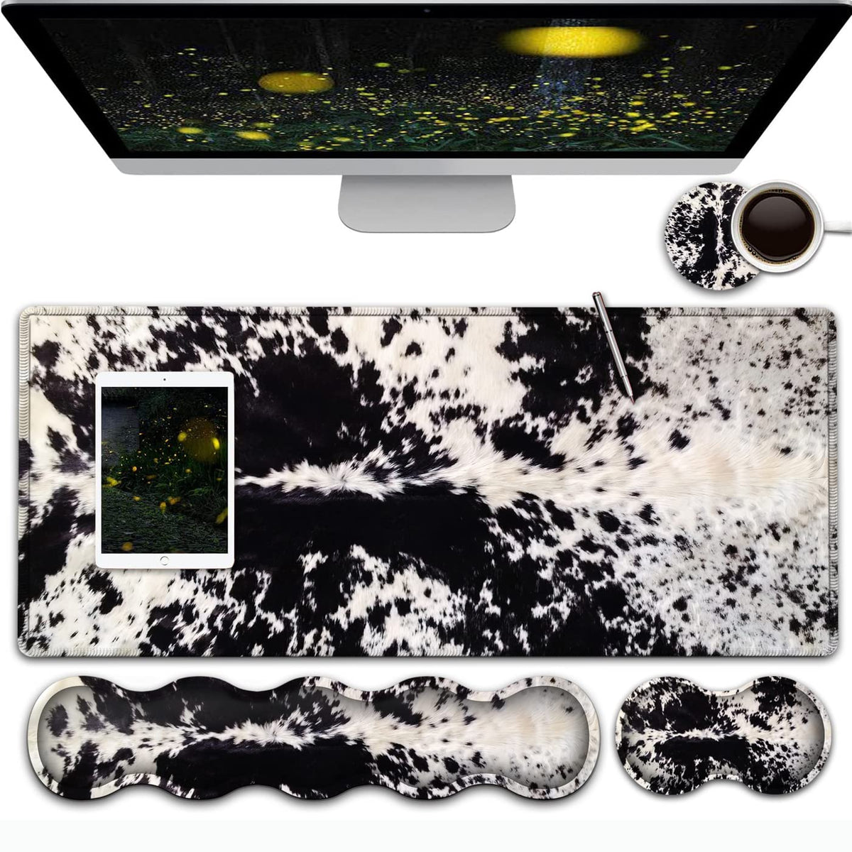 Gaming Mouse Pad and Keyboard Wrist Rest, Large Extended Mouse Pad 31.5X 11.8,Ergonomic Memory Foam