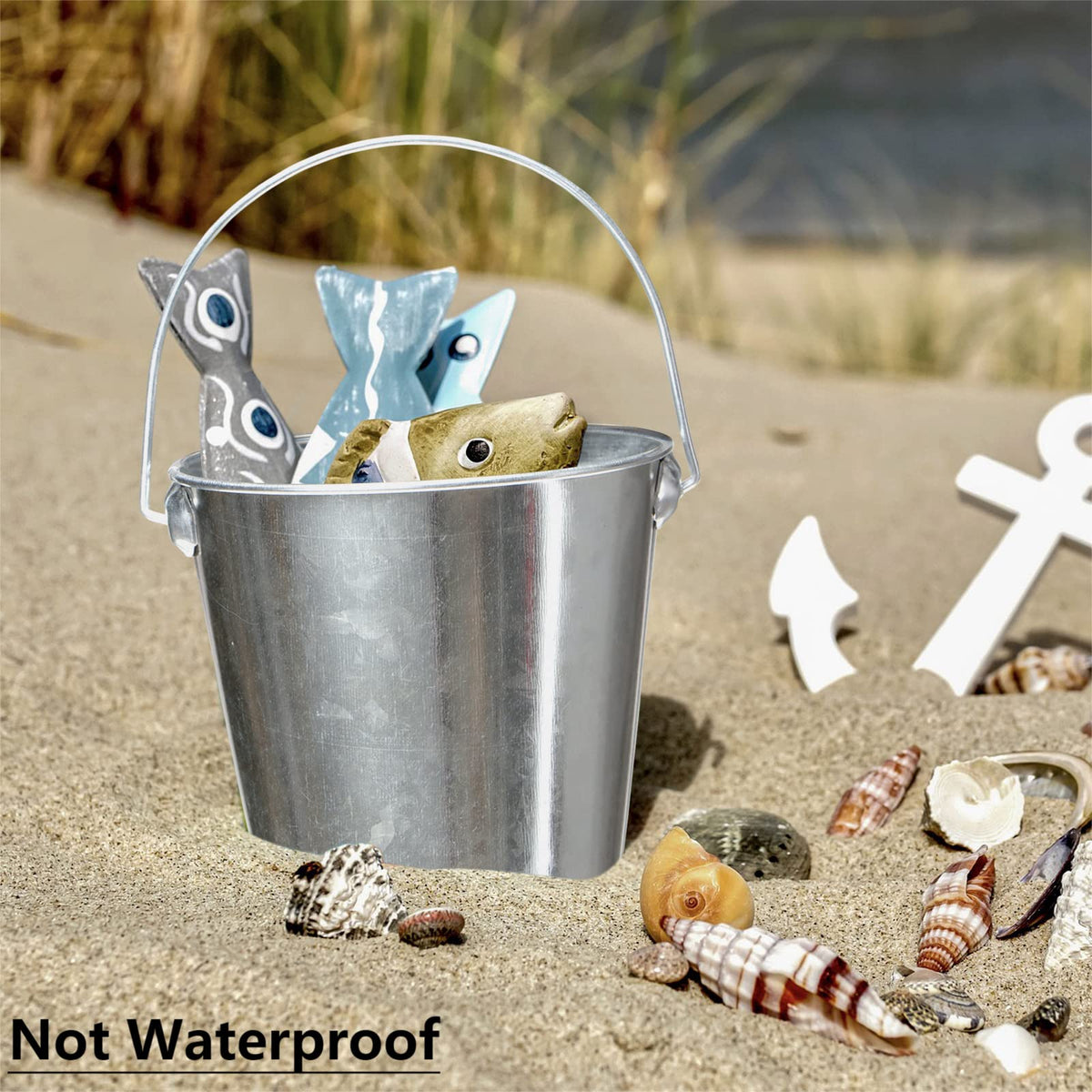 TAKMA Galvanized Tin Metal Buckets with Handle - 6 Pack 4.3 Inch Iron Pail, Easter Bucket,Pencil
