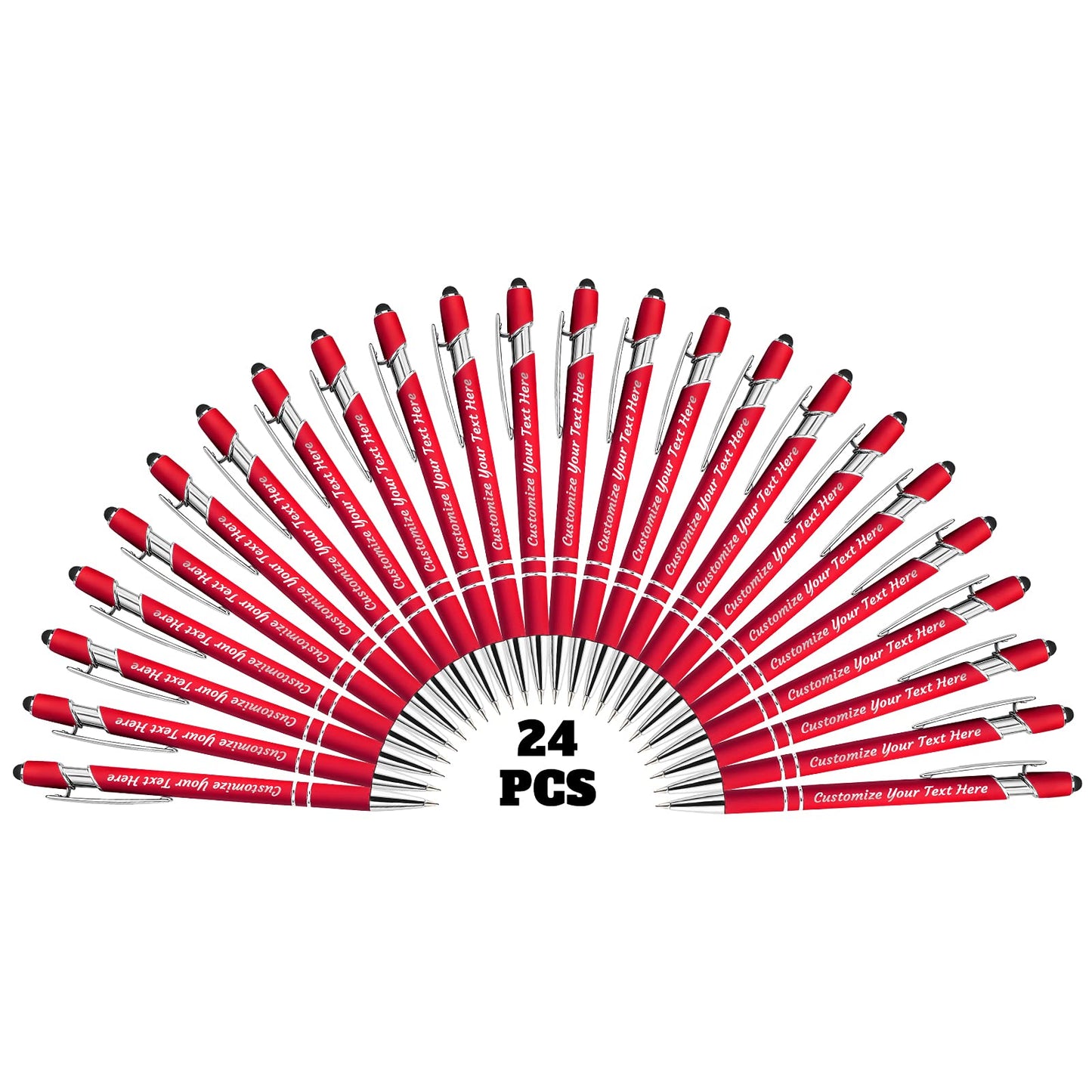 YanNanKe 24 PCS Custom Pens Personalized Bulk, Customized Engraving Ballpoint Pens with Stylus Name