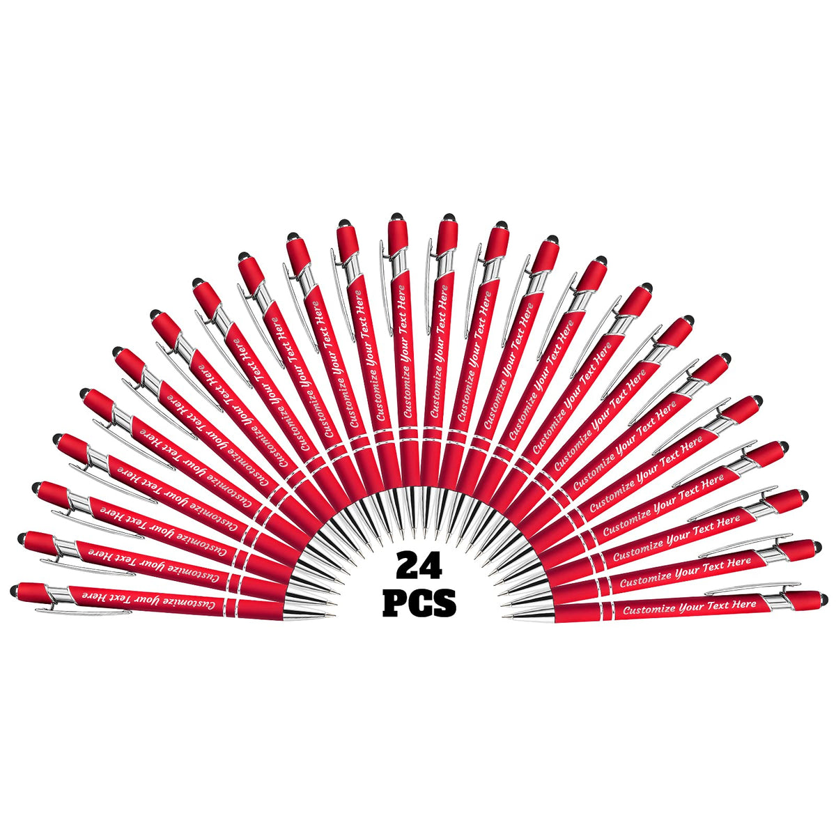 YanNanKe 24 PCS Custom Pens Personalized Bulk, Customized Engraving Ballpoint Pens with Stylus Name