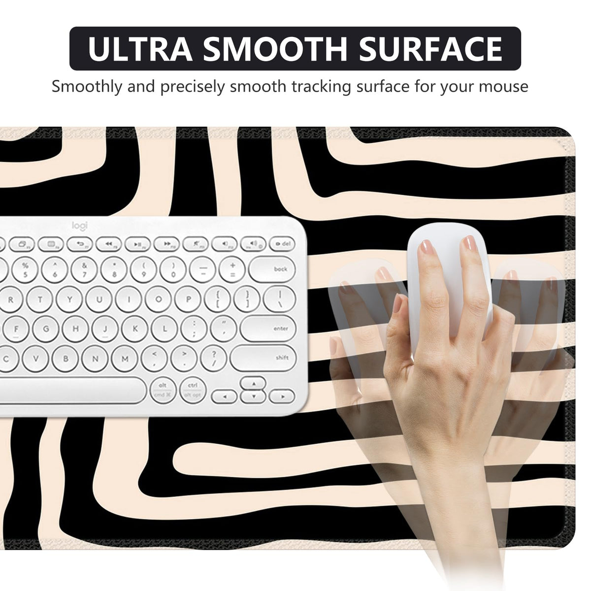 iCasso Gaming Mouse Pad (35.4x15.7 in), Keyboard Mouse Mat for Work, Curve