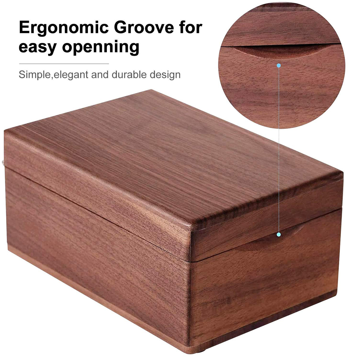 MaxGear Walnut Wood Business Card Organizer for 2.2" x 3.5" Cards