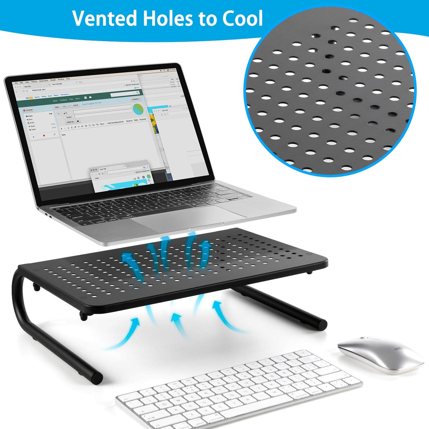 LORYERGO Monitor Stand - Monitor Stand Riser, Laptop Stand Riser for 15.6" Laptops, Computer