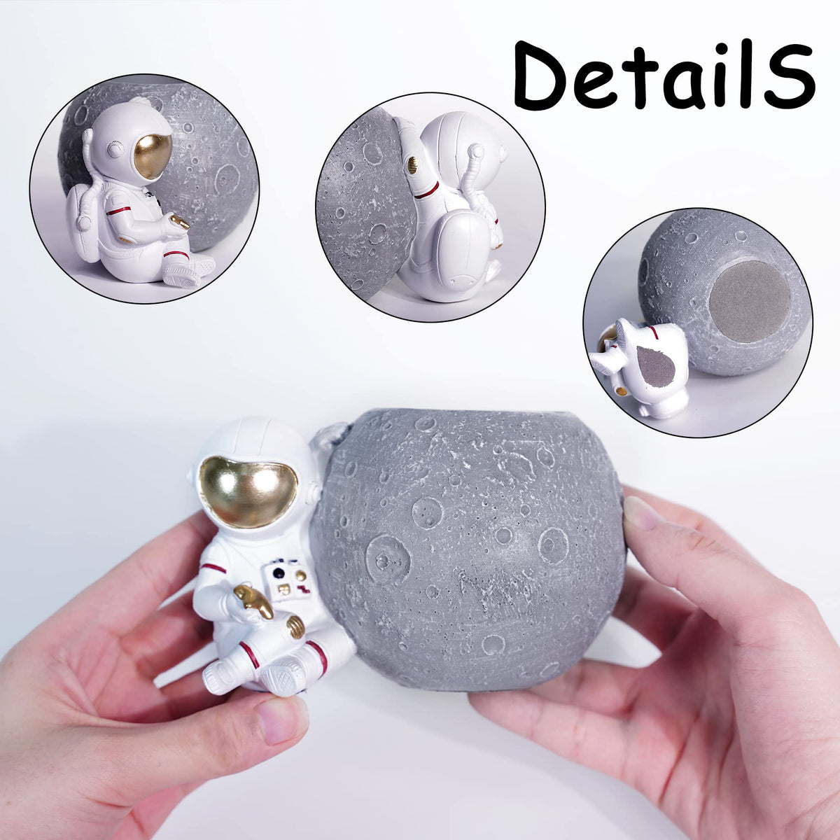 Kimdio Pen Holder, Astronaut Stand for Desk Pencil Holder, Resin Desk Organizer Decorative