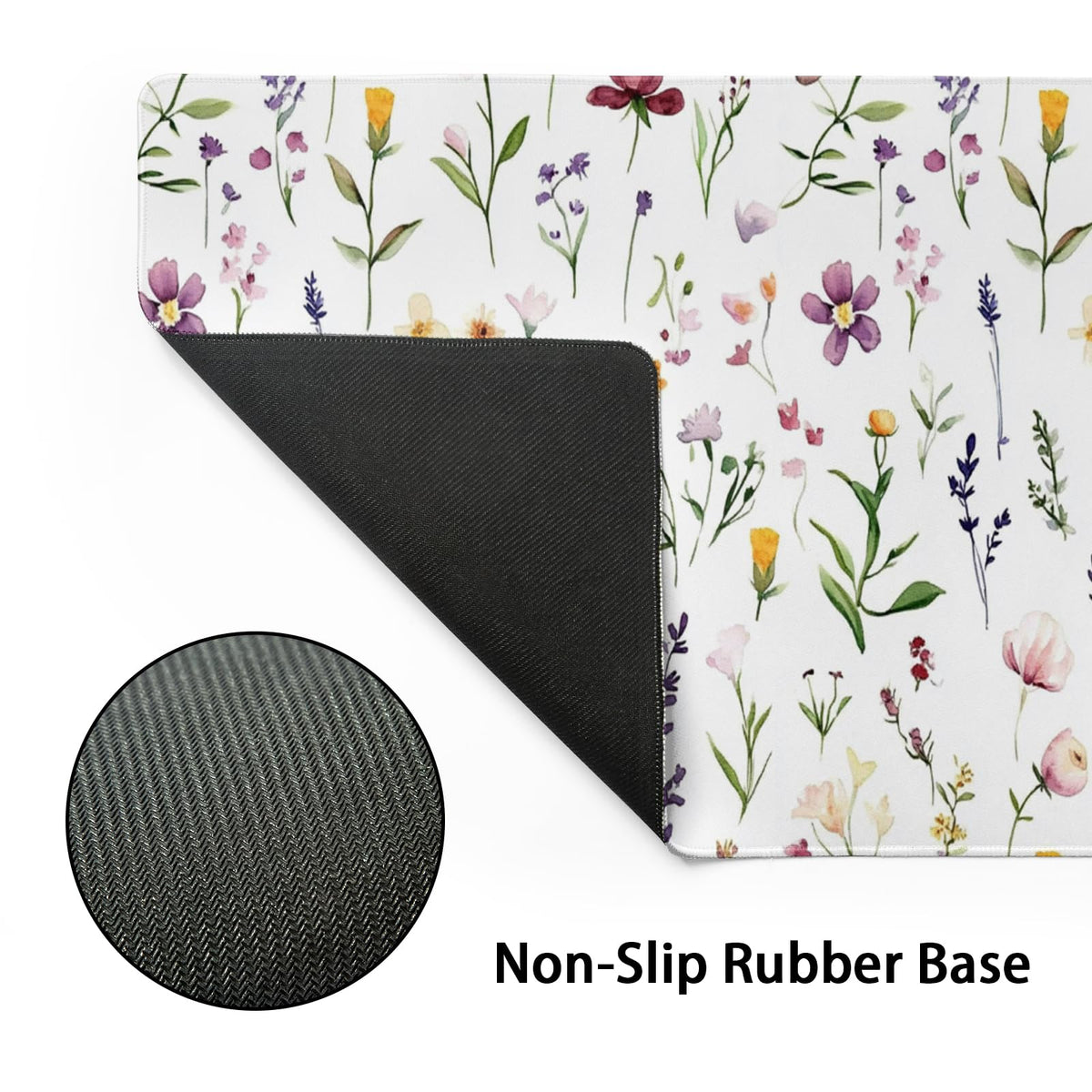 Spring Summer Wildflower Desk Pad Mouse Pad XXL 35.4”x15.7” Large Extended Gaming Mouse Pad with