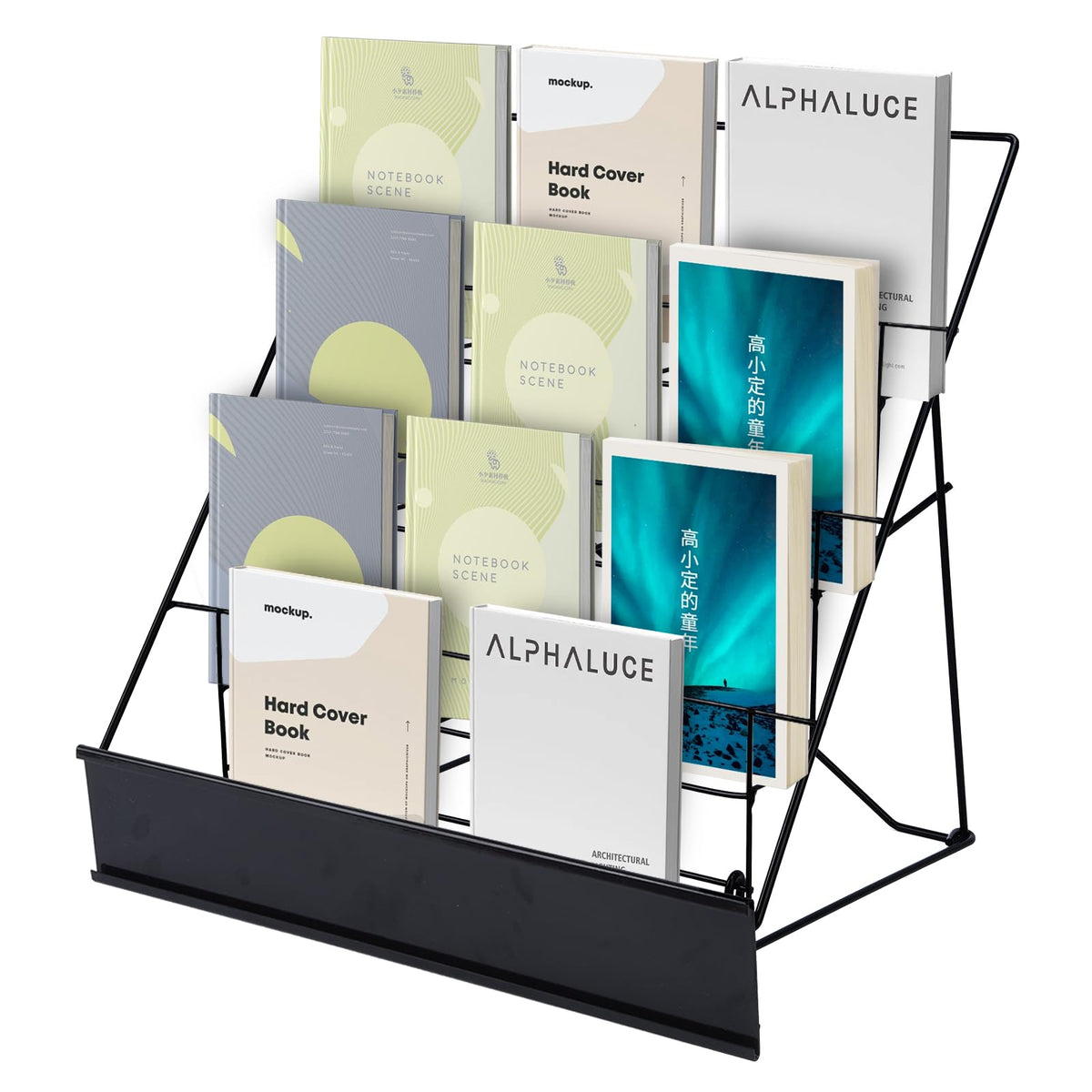 Book Signing Rack,Library Classroom Picture Literature Brochure 4 Tiered
