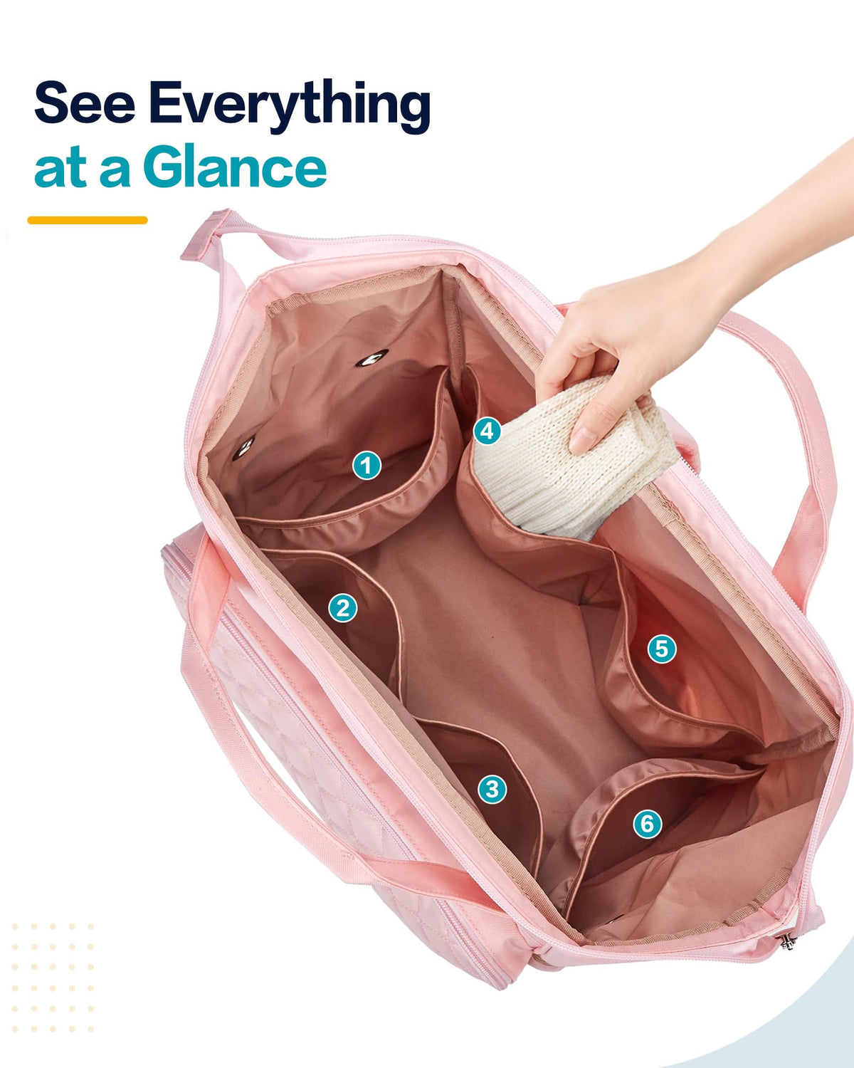 HOMEST Crochet Bag Organizer for Yarn Storage, Knitting Bag and Accessories