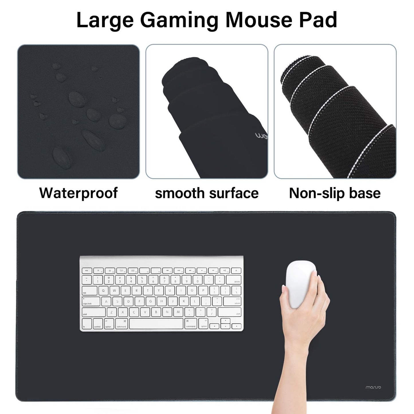 MOSISO Keyboard Mouse Pad Set, Large Gaming Mousepad&Keyboard Wrist Rest